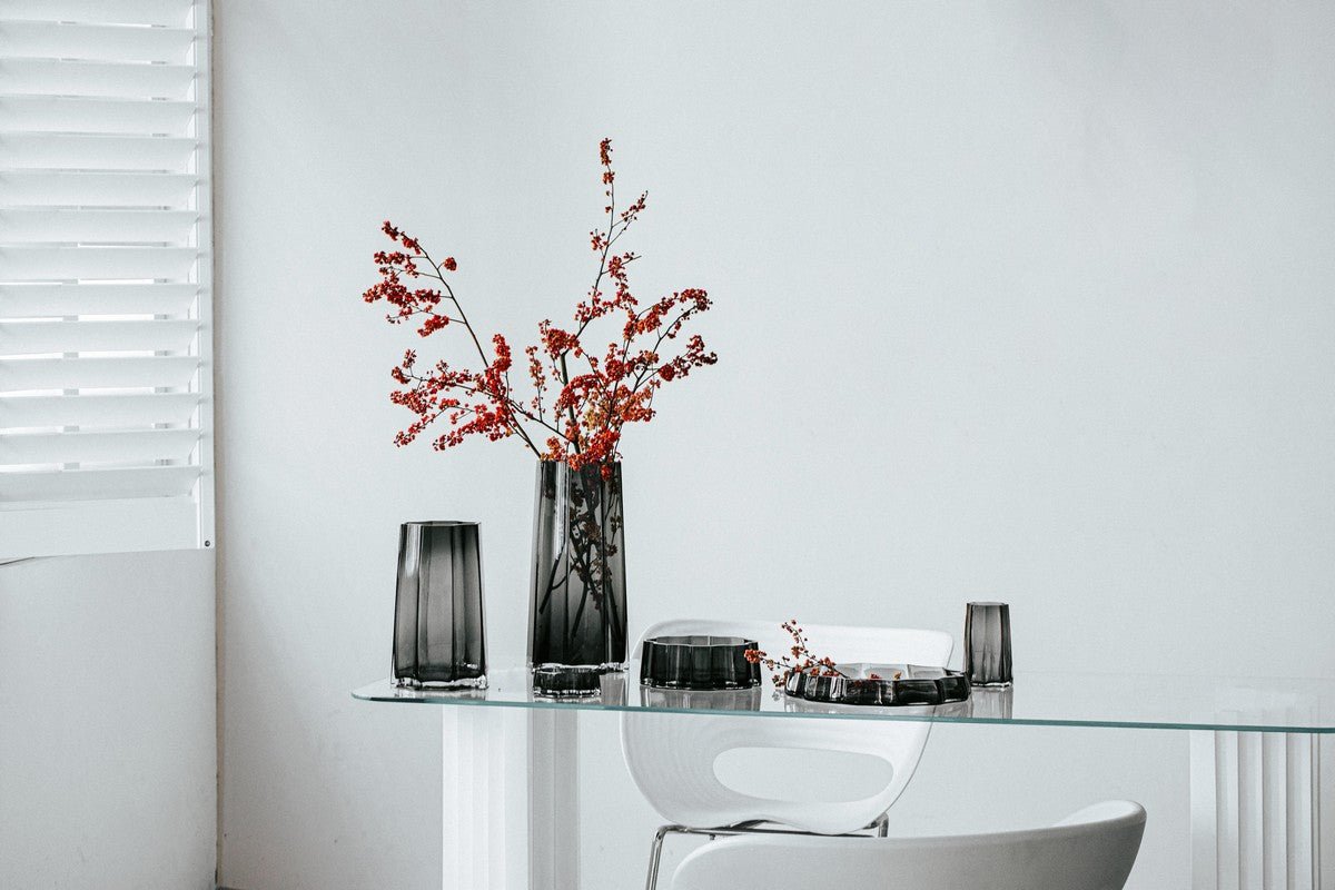 Small Luxury vase, modern classic, stylish design, LENOX 15 Gray - Nid Thuis