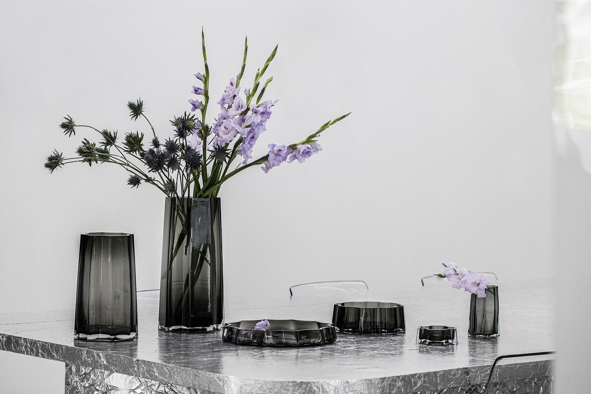 Small Luxury vase, modern classic, stylish design, LENOX 15 Gray - Nid Thuis