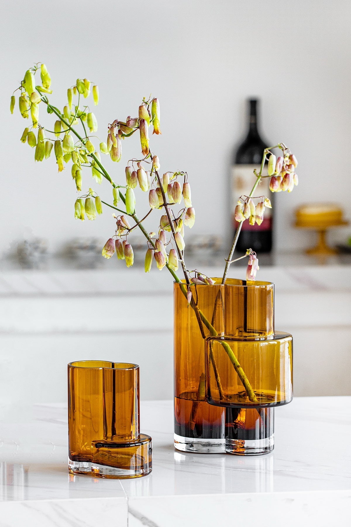 Vase en verre au design innovant – Style constructiviste - Nid Thuis